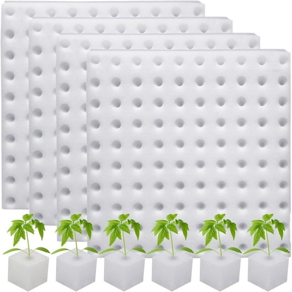 Vacemry Hydroponic Growing Sponges 400pc, Start your plants and cuttings with this pack of 400 soilless cultivation sponges, a breathable and pH-neutral medium perfect for hydroponic systems,