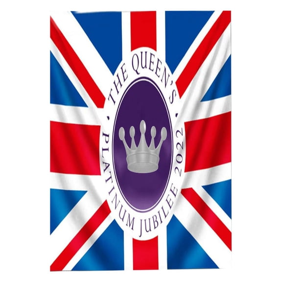 Vacemry Jubilee Garden FlagQueen's Platinum Jubilee Double Sided Yard Flag, Vertical Outdoor Decor for Pole Display, Weather Resistant Garden Decor