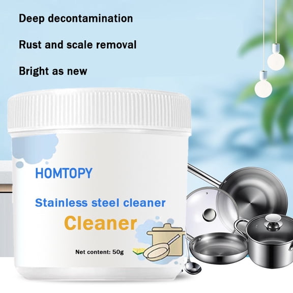 Vacemry Kitchen Instant Cleaning Powder for Stainless Steel, Multi-Purpose Foam Rust Remover for Pots and Pans, Degreaser Cleaner