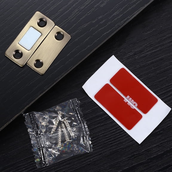 Vacemry Magnetic Door Stoppers, 2 Pack Thin Magnetic Door Stoppers, Invisible Cabinet Door Catchers for Furniture, No Drill Installation Magnetic Catch, Strong Hold for Doors Drawers Cabinets