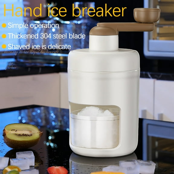 Vacemry Manual Hand Crank Ice Crusher, Portable Hand Crank Ice Crusher, Manual Shaved Ice Machine for Home Kitchen, No Electricity Ice Blender for Snow Cones Cocktails