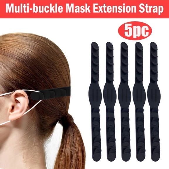 Vacemry Mask Ear Saver, Ear Protection Fixer for Face Masks, Anti Slip Silicone Extension Buckle to Relieve Ear Pain, Adjustable Ear Hook for Comfortable Wear, Set of 5 Pieces
