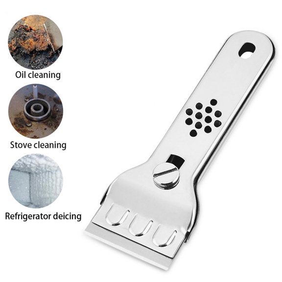 Vacemry Multi Purpose Scraper, Multipurpose Stainless Steel Scraper for Kitchen Cleaning, Refrigerator Defrosting Shovel, Stove Fume Scraper and Glass Cleaner Tool