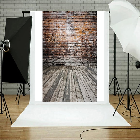 Vacemry Photography Background, Vinyl Wood Photography Background, 3x5FT Realistic Wall Floor Prop for Studio Portrait Product Shooting, Wrinkle Resistant Durable Fabric, Easy to Store and Carry