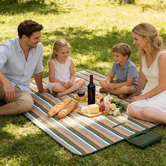 Vacemry Picnic Mat Waterproof Outdoor Mat, Moisture Proof Camping Mat and Tent Floor Mat for Beach Picnics Backyard Lawn Park Grass, Durable Portable Picnic Blanket