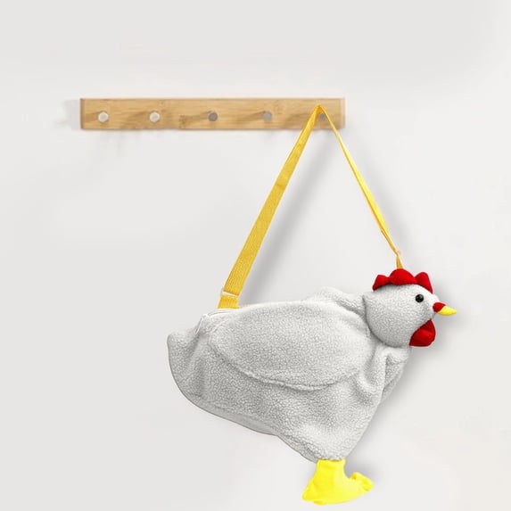 Vacemry Plush Chicken Bag, Cute Plush Chicken Shaped Shoulder Bag, Large Capacity Tote Bag for Women, Fashionable Crossbody Bag for Daily Use