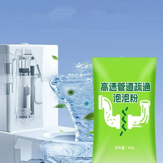 Vacemry Powerful Drain Cleaner Powder, Powerful Deep Cleaning Drain Cleaner Powder, Rapidly Dissolves Grease Hair Soap Scum, High Performance Pipe Unblocker