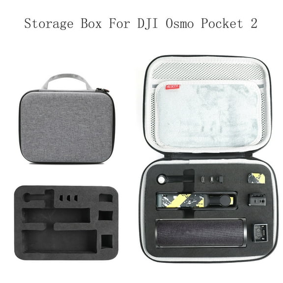 Vacemry Protective Carrying Casefor Pocket 2 Handheld Gimbal, Shockproof Zipper EVA Hard Case with Inner Mesh Pockets, Portable Travel Storage for Camera and Accessories