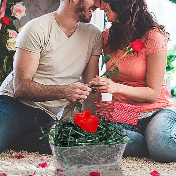 Vacemry Raffia Grass, Shimmering Golden Silk Raffia Grass for Gift Basket Decoration, 100g Pack of Decorative Filler for Crafts Wrapping Hampers, Luxurious Presentation Filler