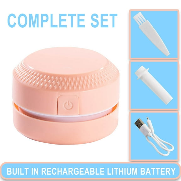 Vacemry Rechargeable Desktop Vacuum, Cordless Rechargeable Desktop Vacuum Cleaner, Portable Mini Vac for Keyboard Crumbs Pet Hair, Powerful Suction Small Handheld Vacuum