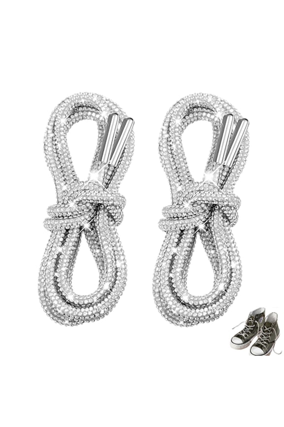 Rhinestone Shoelaces, Glitter Round Shoelaces with Bling Effect, Replacement Shoe Laces for Trainers Sneakers, Decorative Drawstring Cords for Hoodies Joggers, Shiny Fashion Laces