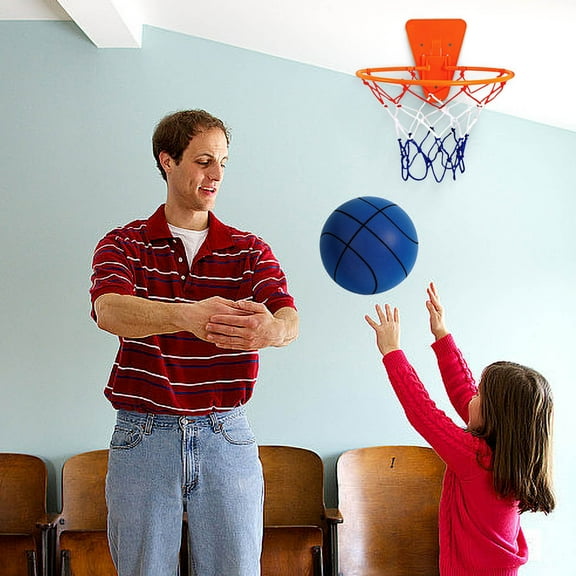 Vacemry Silent Basketball Indoor, Mute Ball for KidsChildrenToddlers, Noiseless SportsToywith Hoop Net Bag Stickers for Home Playroom Bedroom