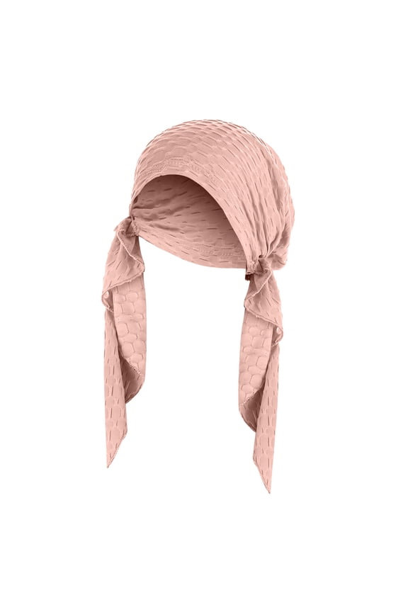 Solid India Muslim Ruffle Chemo Hat, Bubble Arch Style Headwear Wraps Turban Cap for Comfortable Fit