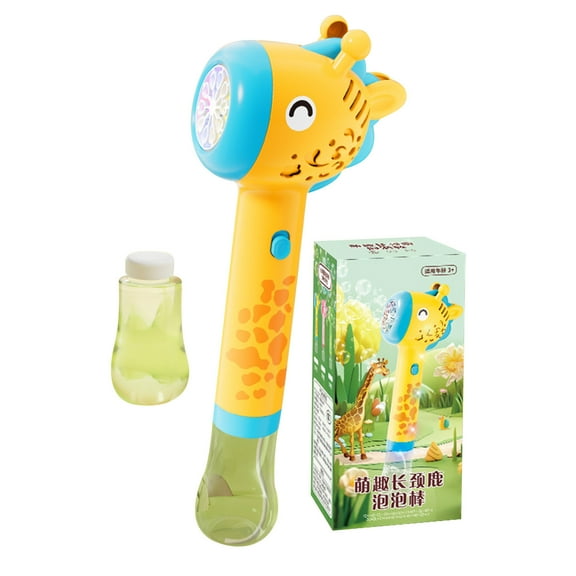 Vacemry Spark Endless Outdoor Fun for Your Little Ones with This Adorable Giraffe-Themed Bubble Machine. Featuring a 10-Hole Design, It Churns Out Thousands of Colorful Bubbles Per Minute with the