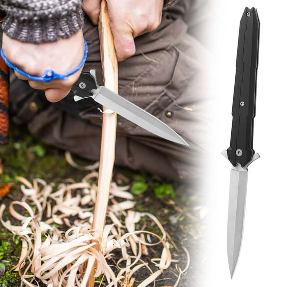 Vacemry Stainless Steel Folding KnifePortable Stainless Steel Folding Pocket Knife for Outdoor Camping Fishing, Compact Fruit Knife with Safety Lock, Everyday Carry Tool for Travel Hiking