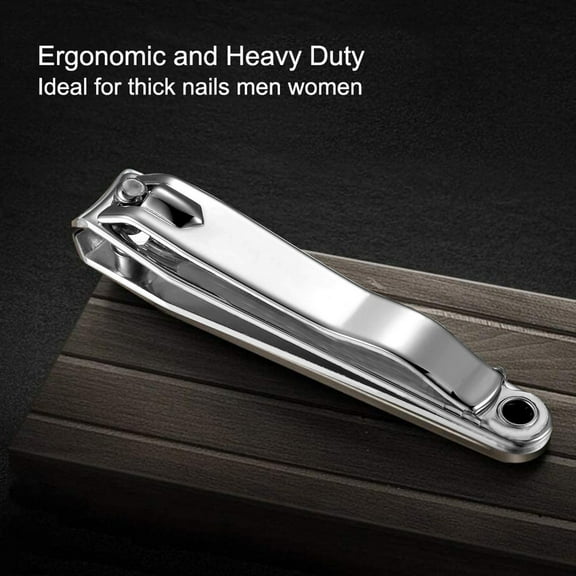 Vacemry Stainless Steel Nail Clippers, Stainless Steel Nail and Cuticle Cutter Scissors, Professional Manicure Pedicure Tool for Thick and Ingrown Toenails, Comfortable Plastic Handle Design