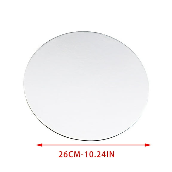 Vacemry Thickened Round Birthday Cake Bottom Support, Silver Textureless Cardboard for Baking, Food Safe, Sturdy Base for Cakes, Cupcakes, Desserts, Perfect for Bakeries, Home Bakers, Gift