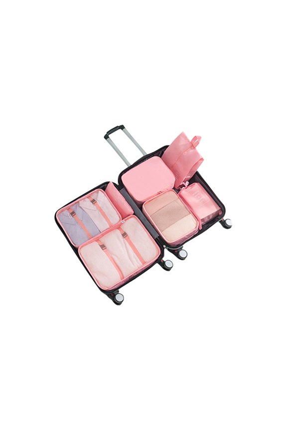 Travel Storage Bags 7-Piece Set For Luggage Packing Organization, Multi-Function Clothing Shoe Underwear Compartmentalizer For Vacation Business Trip Cruise