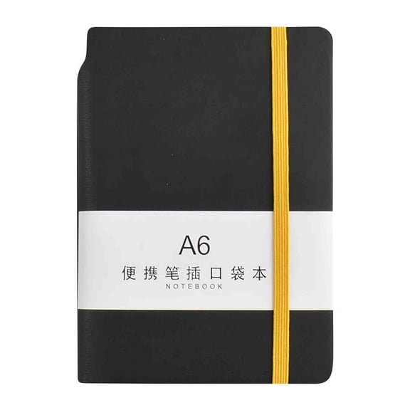 Vacemry Under $5 A6 Strap Notebook, Hard Cover Notepad with Tie Closure, Thickened Paper Journal for Office Learning and Sketching Drawing