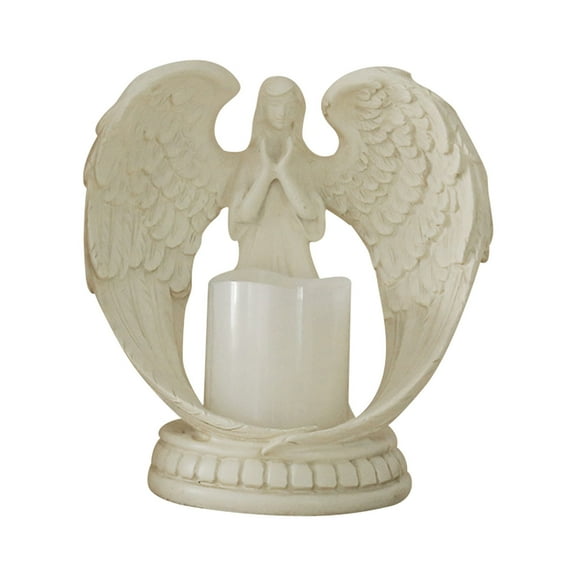 Vacemry Under $5 Angel Prayer Candlestick, Resin Tabletop Decor, Religious Home Accent, Romantic Atmosphere Creation, Spiritual Centerpiece Display