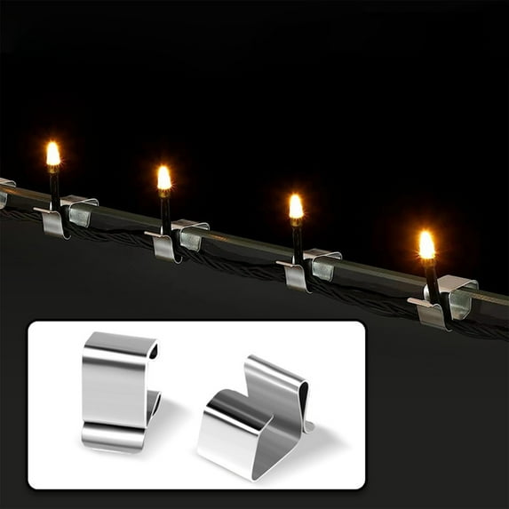 Vacemry Under $5 Christmas Light Clips, 50 PCS Metal Gutter Hooks for Outdoor String Lights, Seasonality Lighting Hangers for Eaves Decoration