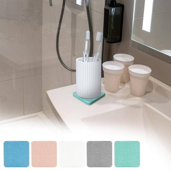 Vacemry Diatomite Coaster, Fast Drying Absorbent Stone Tray for Sink Counter Kitchen Bathroom Drying Mat for Cups Soap Sponges and Utensils