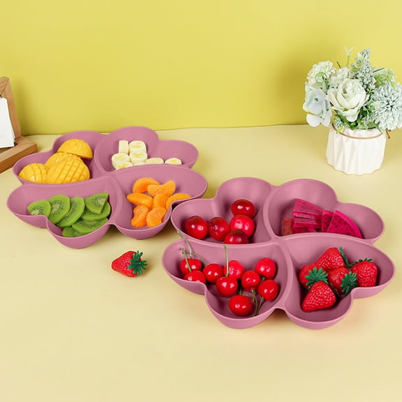 Vacemry Under $5 Divided Snack Tray Multi-Compartment, Serving Platter for Candy Nuts Fruits, Living Room Coffee Table Dessert Dish with Sections