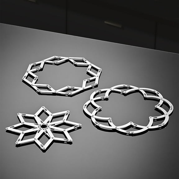 Vacemry Under $5 Expandable Pot Mat, Stainless Steel Heat Insulation Trivet, Telescopic Hot Plate Stand for Kitchen Dining and Table Protection