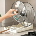 thumbnail image 1 of Vacemry Under $5 Kitchen Pot Lid Holder, Countertop Storage Rack with Drainage Tray, Space Saving Cookware Organizer, Stove Top Utensil Management, 1 of 6