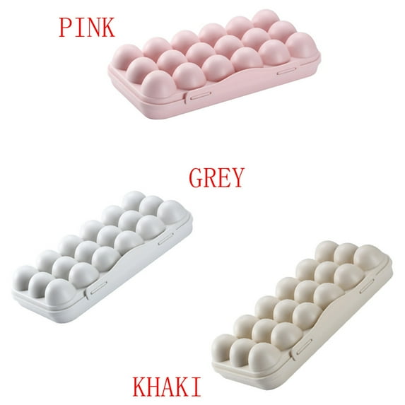 Vacemry Under $5 Large Egg Storage Box, Refrigerator Organization Container, Plastic Egg Keeper with Cover, Stackable Kitchen Storage for Eggs