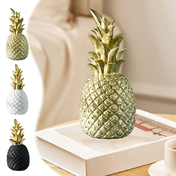 Vacemry Under $5 Large Golden Pineapple, Modern Home Decor Piece, Living Room Display Ornament, Wine Cabinet Showcase Accent, Desktop Decorative Item
