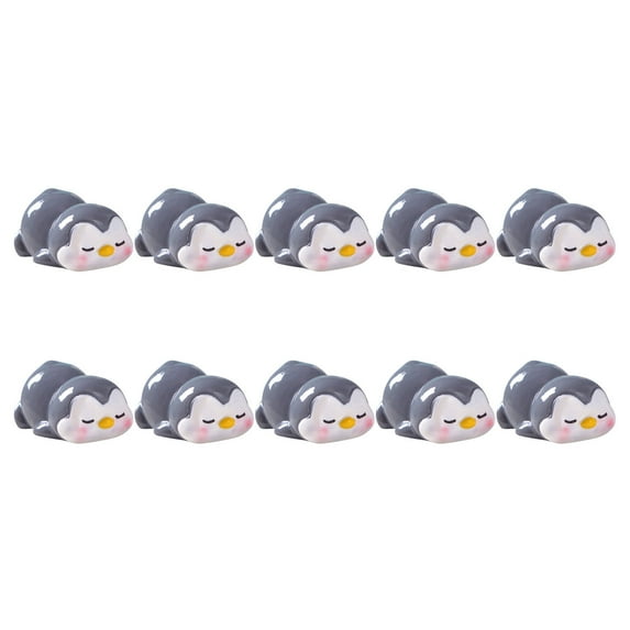 Vacemry Mini Penguin Statues 10-Pack, Resin Animal Figurines for Decor, Landscape Ornament Collection, Cute Display Pieces for Home Garden
