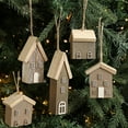 thumbnail image 1 of Vacemry Under $5 Wooden Christmas House, Miniature Tree Hanging Ornament, Solid Wood Cabin Decor, Xmas Tree Decoration, Rustic Holiday Ornament, 1 of 9