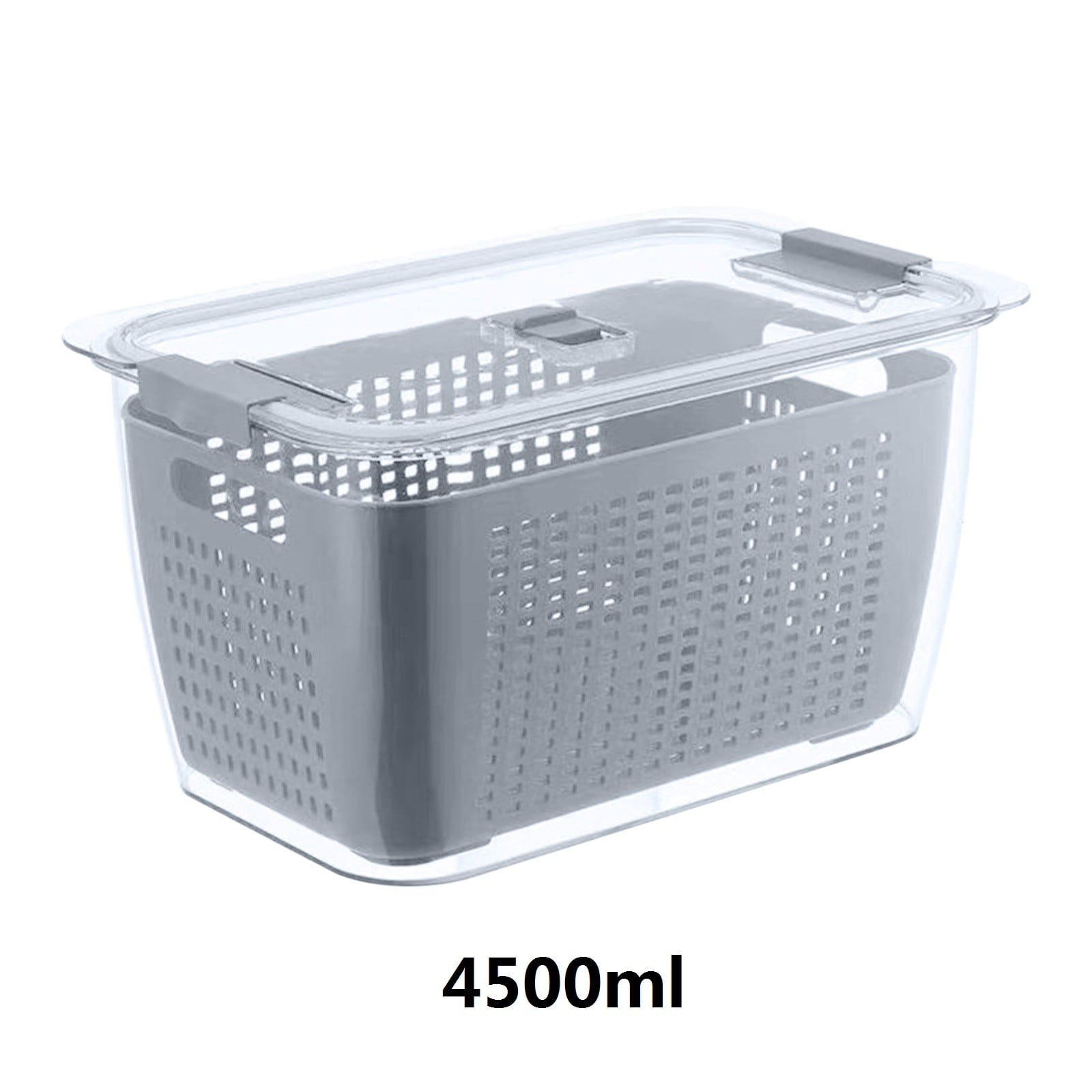 Vacemry Vegetable Storage Containers, 3-in-1 Produce Keepers with Colander and Airtight Lid, Refrigerator Organizer for Fruits and Vegetables, Draining and Ventilation Design, Saves Space