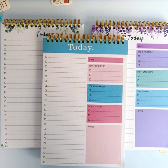 Vacemry Weekly Planner Notebook, B5 Undated Schedule Read Flip Up Coil Bound Portable Organizer for Home Office Study Teen Productivity