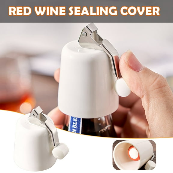 Vacemry Wine Bottle SealerManual Vacuum Wine Saver Stopper, Reusable Bottle Sealer for Red White Wine, Keeps Wine Fresh for Days, Leak-Proof Seal, Easy Press Lever, Beverage Preservation Cap
