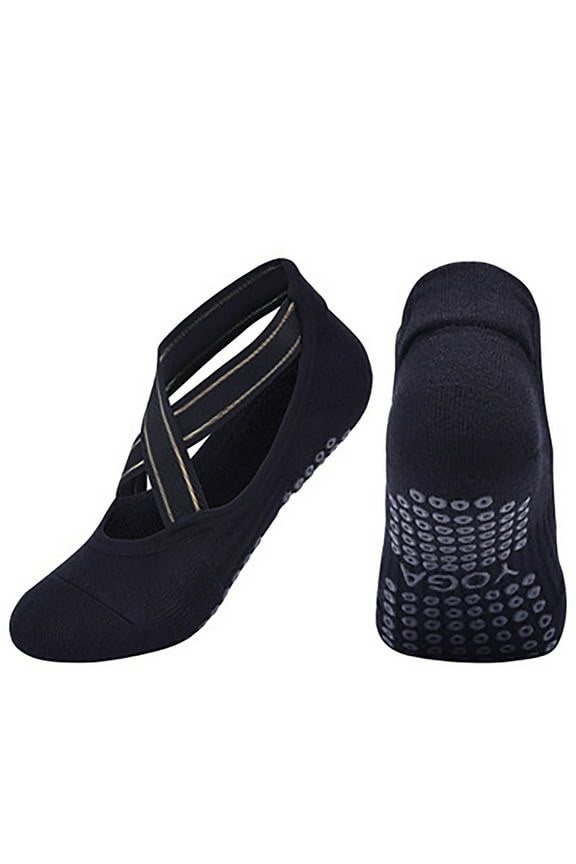 Winter Non-Slip Pilates Grip Socks for Women, Cotton Terry Breathable Fitness Socks, Anti-Slip Studio Socks for Yoga Practice