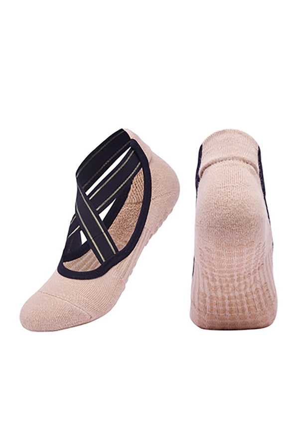 Winter Non-Slip Pilates Grip Socks for Women, Cotton Terry Breathable Fitness Socks, Anti-Slip Studio Socks for Yoga Practice