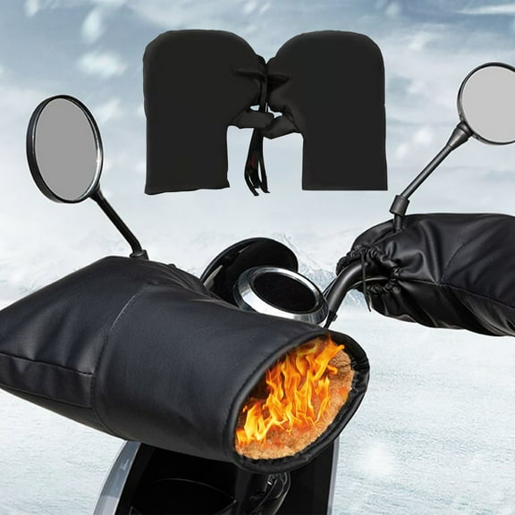 Vacemry Winter Windproof Gloves, Winter Motorcycle Gloves, Windproof Waterproof Thermal Handlebar Covers for Electric Scooter Bike Moped Riding Commuting