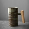 thumbnail image 1 of Vacemry Wooden Handle Ceramic Mug, 220ml Hand Made Retro Ceramic Coffee Mug with Comfortable Wooden Handle, for Home, Office, and Gift Giving, 1 of 2