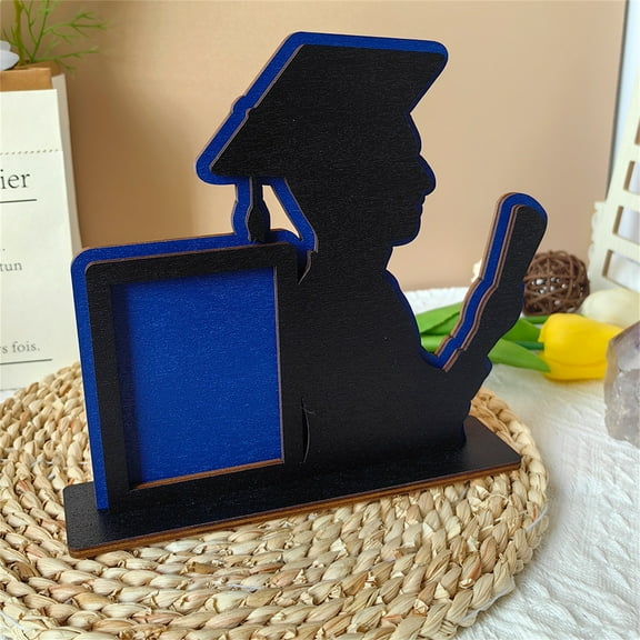 Vacemry Wooden Photo Stand, Graduation Season Gift, 3D Wooden Tabletop Frame for Displaying Photos, Cards, Decorative for Desk, Shelf, Party, Anniversary, Personalized Present