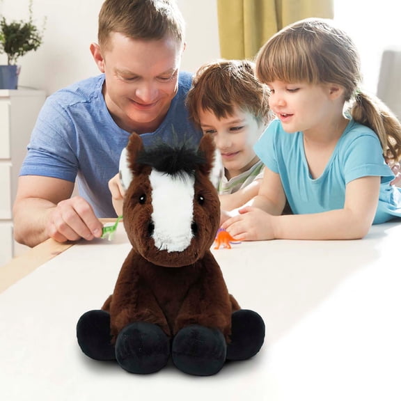 Vacemry under $5 Stuffed Pony Toy, Plush Pony Doll Figure, Soft Stuffed Animal Toy for Home Decoration, Cute Forest Creature for Shelf Display