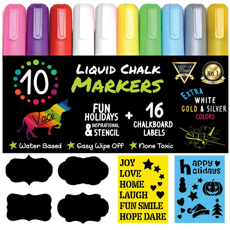 10 Dot Markers + 10 Chalk Markers (Gold+Silver)