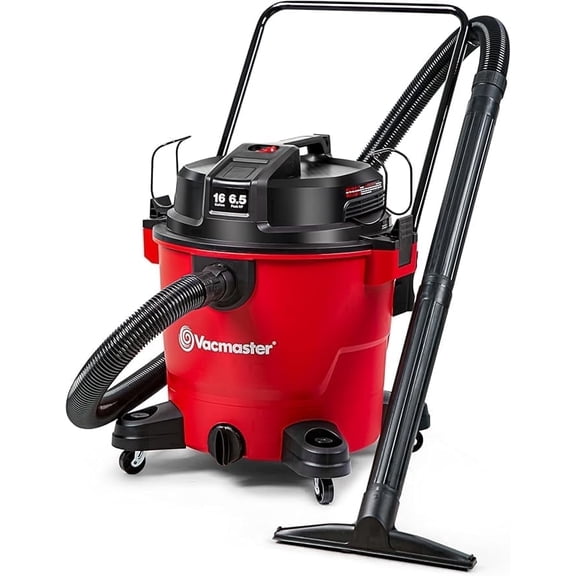 Vacmaster 16-Gallon 6.5 Peak HP† Wet/Dry Vacuum – VJH1612PF 1101, Red