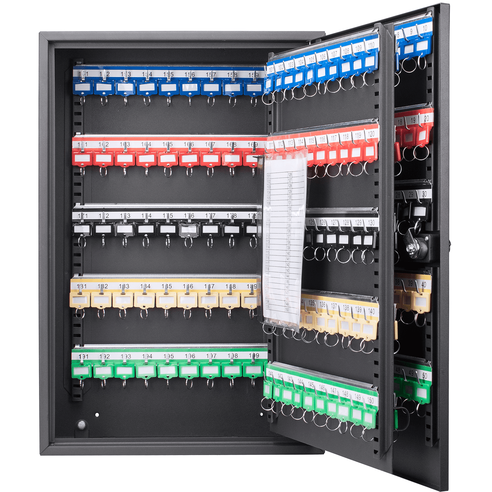 Vacmaster 200 Key cabinet lock box – Solid Steel Key Cabinet Wall-Mount Organizer with Combination Lock ,Key Organizer Key Safe for Home Office Garage Rental Business,with Numbered Hooks, Color Tags
