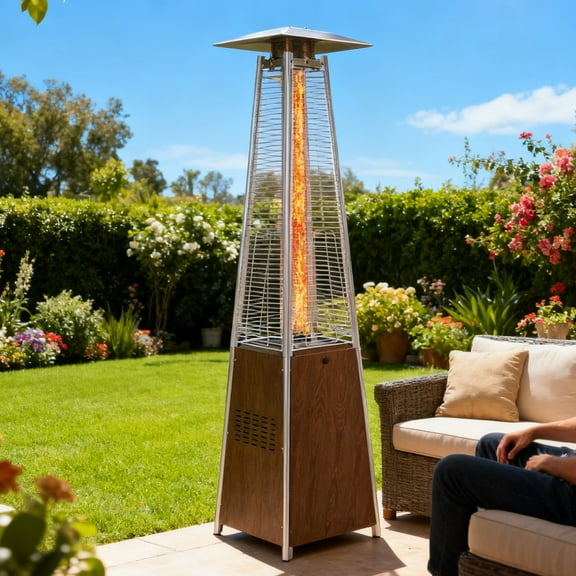 Vacmaster 48,000 BTU Patio Heaters for Outdoor Use with Wheels and Cover, Stainless Steel Burner, Triple Protection System, for Garden, Backyard, Balcony, Terrace,Commercial & Residential Use