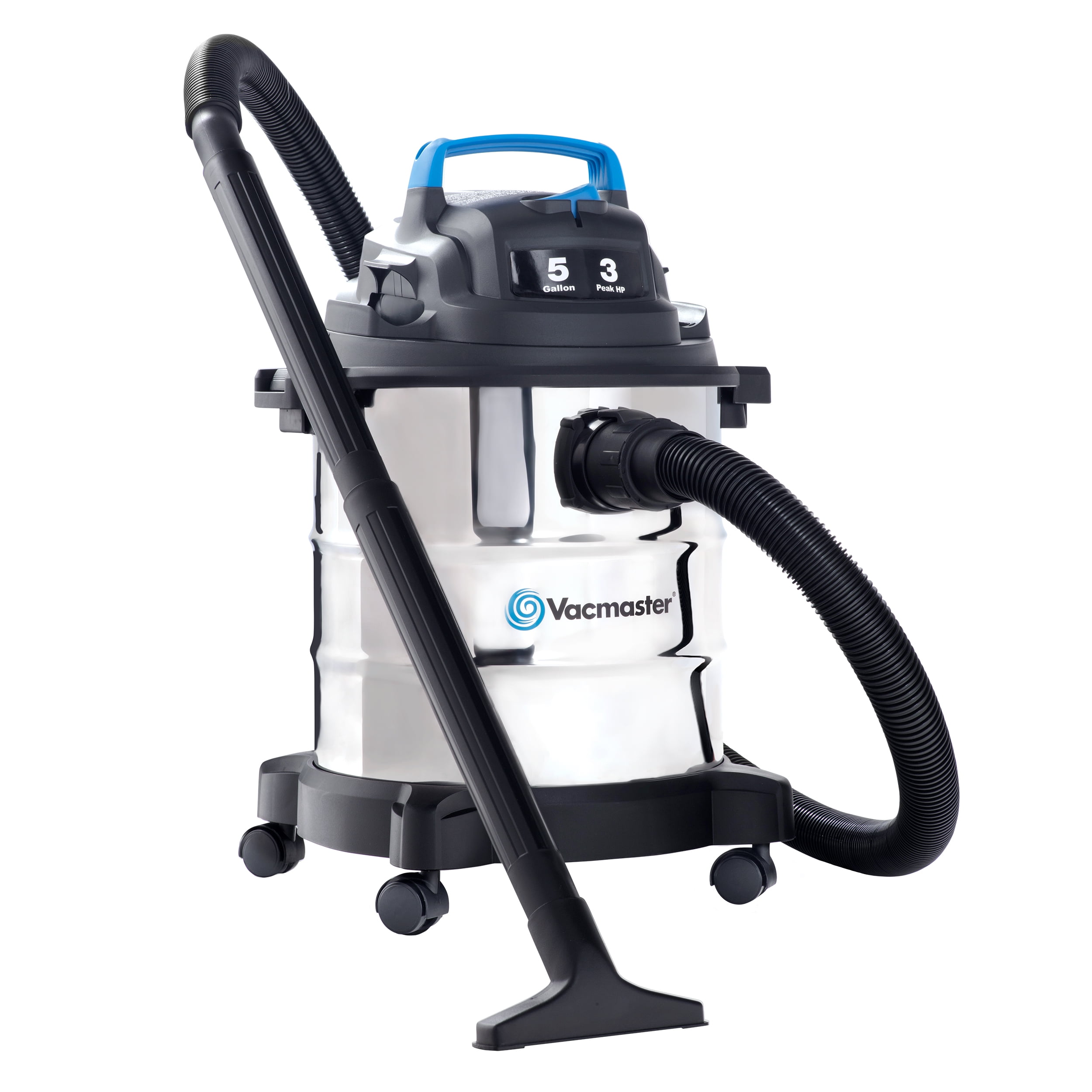 5-Gallon Blue Stainless Steel Wet/Dry Canister Vacuum Cleaner