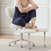 Vacmaster Cross Legged Office Chair,Meditation ADHD Yoga Chair,with Ergonomic Back Support Cushioned Seat and Leg Rest for Criss Cross Sitting Kneeling Fidgeting Height Adjustable 360  Swivel ,white