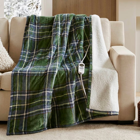 Vacmaster Heated Throw Blanket Electric,50x60in Plush Sherpa Winter Warmer,12 Heat Settings,12h Auto-off Timer, Fast Heating& Machine Washable,ETL Certified for Home, Couch, Bed, Ideal Gift