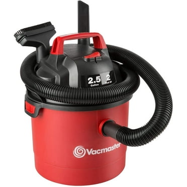 Vacmaster Red Edition Portable Wet Dry Shop Vacuum, 2.5 Gallon 2 Peak HP 1-1/4 inch Hose